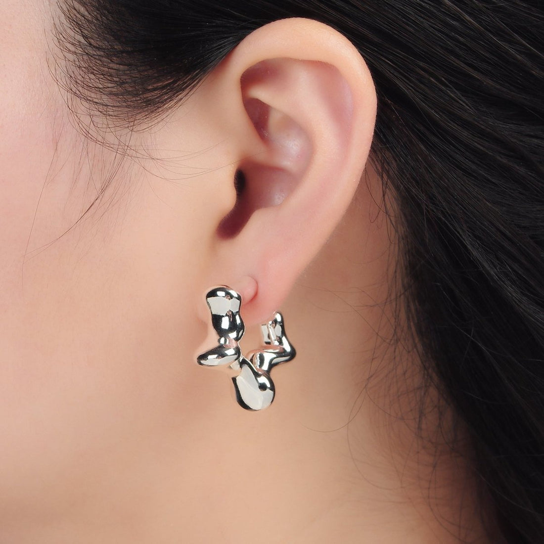 30mm Celestial Star C-Shaped Hoop Earrings in Gold &amp; Silver | AD684 AD685