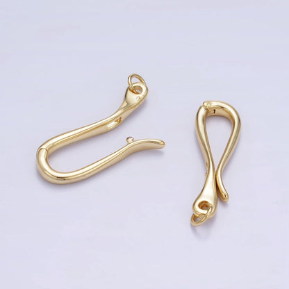 14K Gold Filled 30mm Curved Snap Latch Closure Findings | Z343