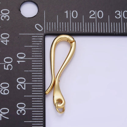 14K Gold Filled 30mm Curved Snap Latch Closure Findings | Z343