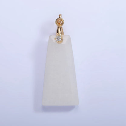 14K Gold Filled 30mm Natural Gemstone Triangle CZ Bail Pendant | AG324 - AG332