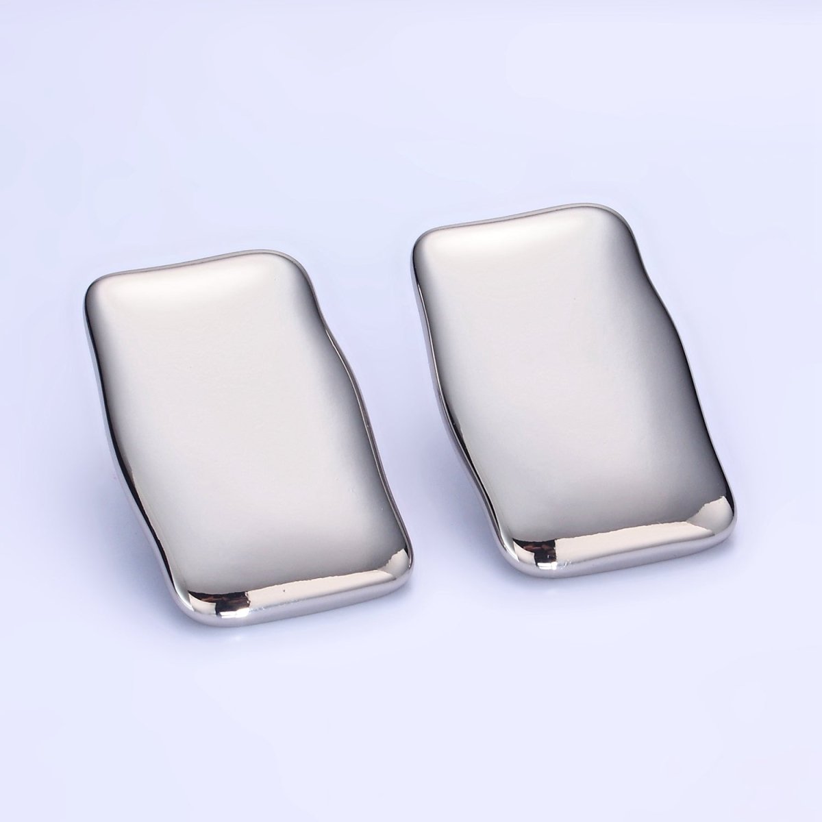 14K Gold Filled 30mm Rectangle Bar Minimalist Stud Earrings in Gold &amp; Silver | P500 P501