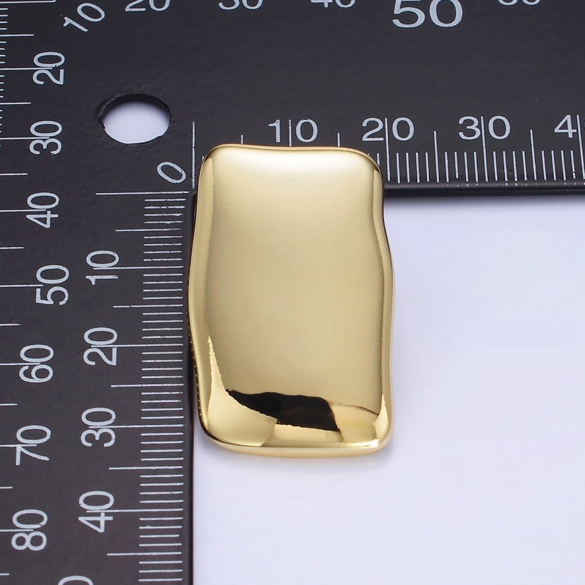 14K Gold Filled 30mm Rectangle Bar Minimalist Stud Earrings in Gold &amp; Silver | P500 P501