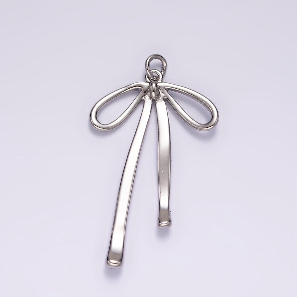 14K Gold Filled 30mm Ribbon Bow Minimalist Charm in Gold &amp; Silver | AG494