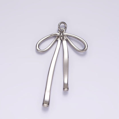 14K Gold Filled 30mm Ribbon Bow Minimalist Charm in Gold &amp; Silver | AG494
