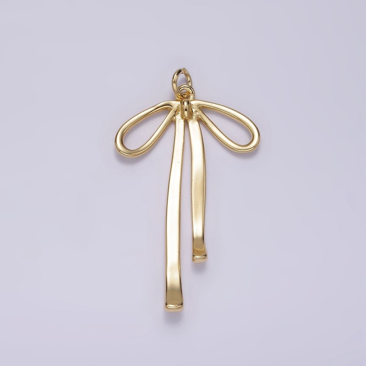 14K Gold Filled 30mm Ribbon Bow Minimalist Charm in Gold &amp; Silver | AG494