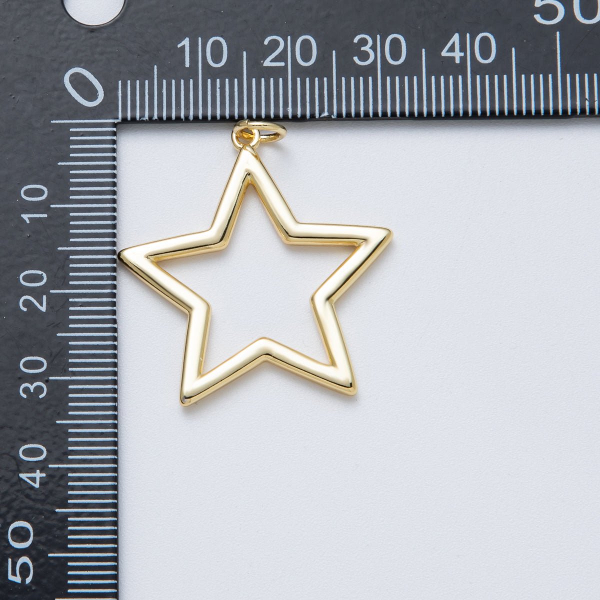14K Gold Filled 32.5mm Minimalist Open Celestial Star Charm | Charms-00036