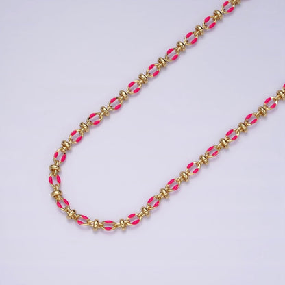 14K Gold Filled 3.8mm Multicolor Rainbow Enamel Crimp Double Link Unfinished Chain For Jewelry Making | ROLL-1394 to ROLL-1403 Clearance Pricing