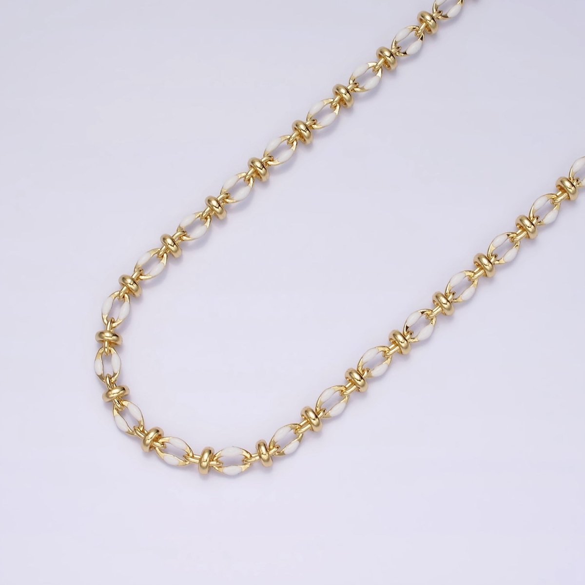 14K Gold Filled 3.8mm Multicolor Rainbow Enamel Crimp Double Link Unfinished Chain For Jewelry Making | ROLL-1394 to ROLL-1403 Clearance Pricing