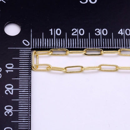 14K Gold Filled 3mm Minimalist Paperclip Unfinished Chain For Jewelry Making | ROLL-1454