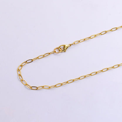 14K Gold Filled 3mm Paperclip Chain 17.5 inch Necklace | WA-2441