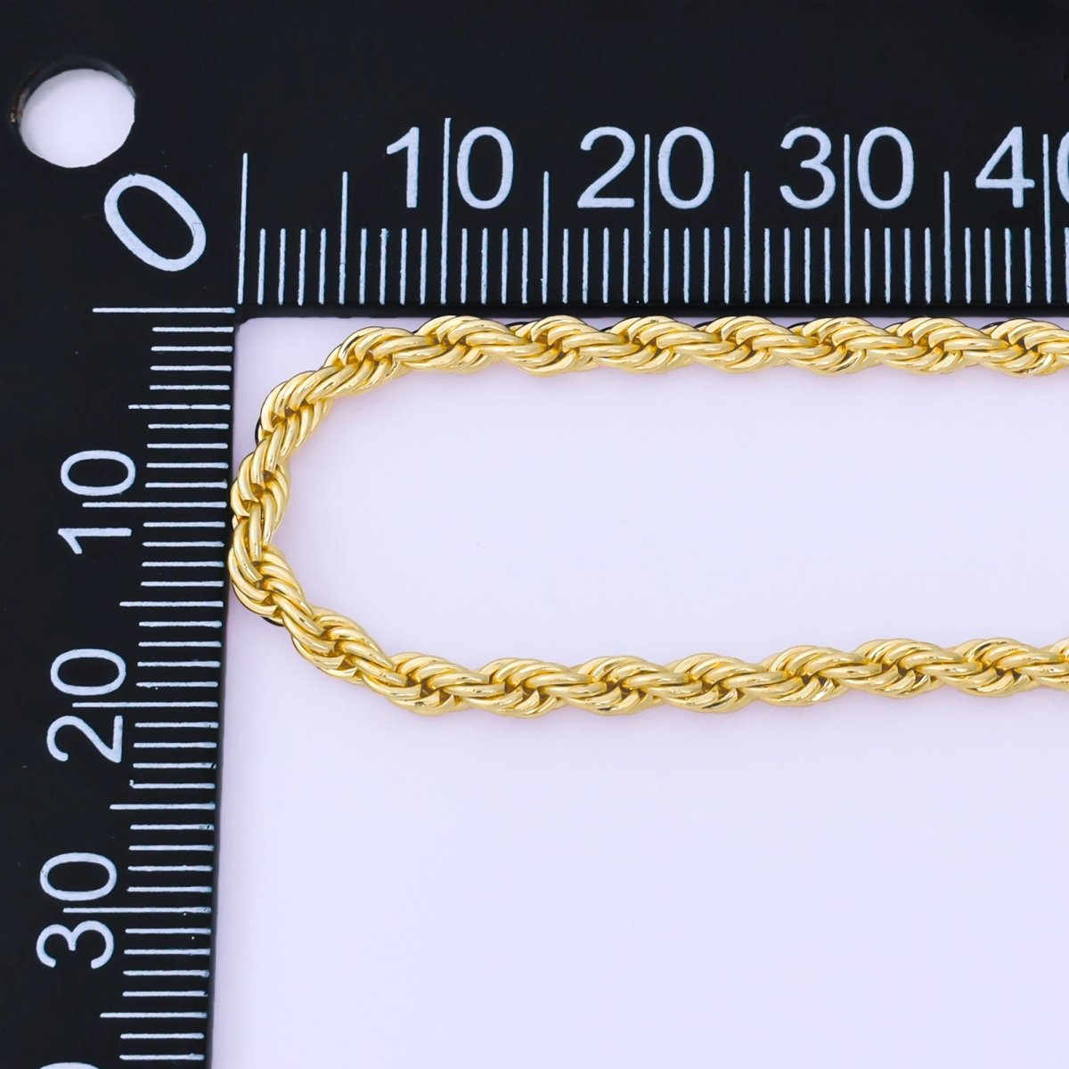 14K Gold Filled 3mm Rope Chain 18.5 Inch Necklace w. Extender | WA-1373