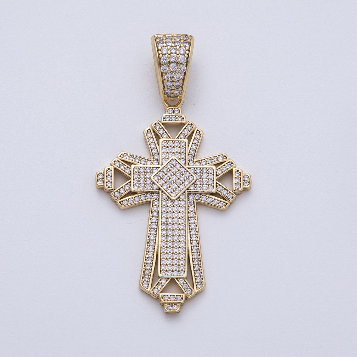 14K Gold Filled 44mm Religious Passion Cross Pendant | Charms-00136