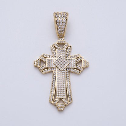 14K Gold Filled 44mm Religious Passion Cross Pendant | Charms-00136