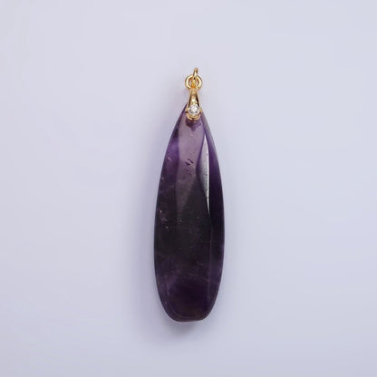 14K Gold Filled 45mm Natural Gemstone Teardrop Briolette Beads Charm | AC921 - AC927