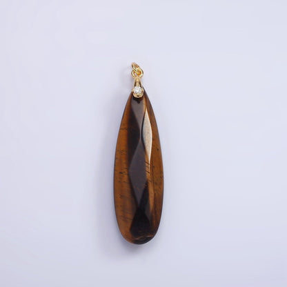 14K Gold Filled 45mm Natural Gemstone Teardrop Briolette Beads Charm | AC921 - AC927