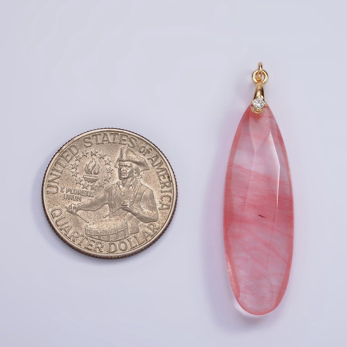 14K Gold Filled 45mm Natural Gemstone Teardrop Briolette Beads Charm | AC921 - AC927