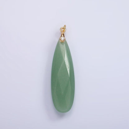 14K Gold Filled 45mm Natural Gemstone Teardrop Briolette Beads Charm | AC921 - AC927