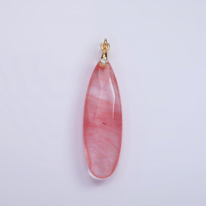 14K Gold Filled 45mm Natural Gemstone Teardrop Briolette Beads Charm | AC921 - AC927