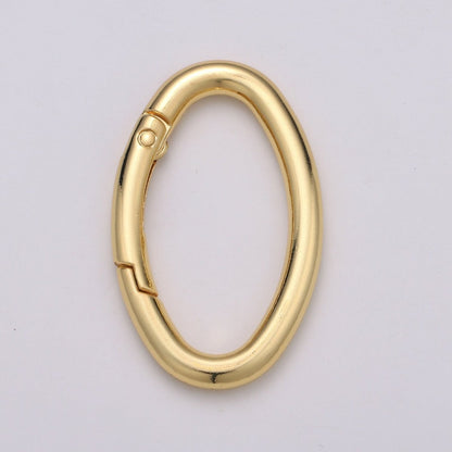 14K Gold Filled 48mm Oval Oblong Push Spring Gate Jewelry Findings in Gold &amp; Silver | L042 L043