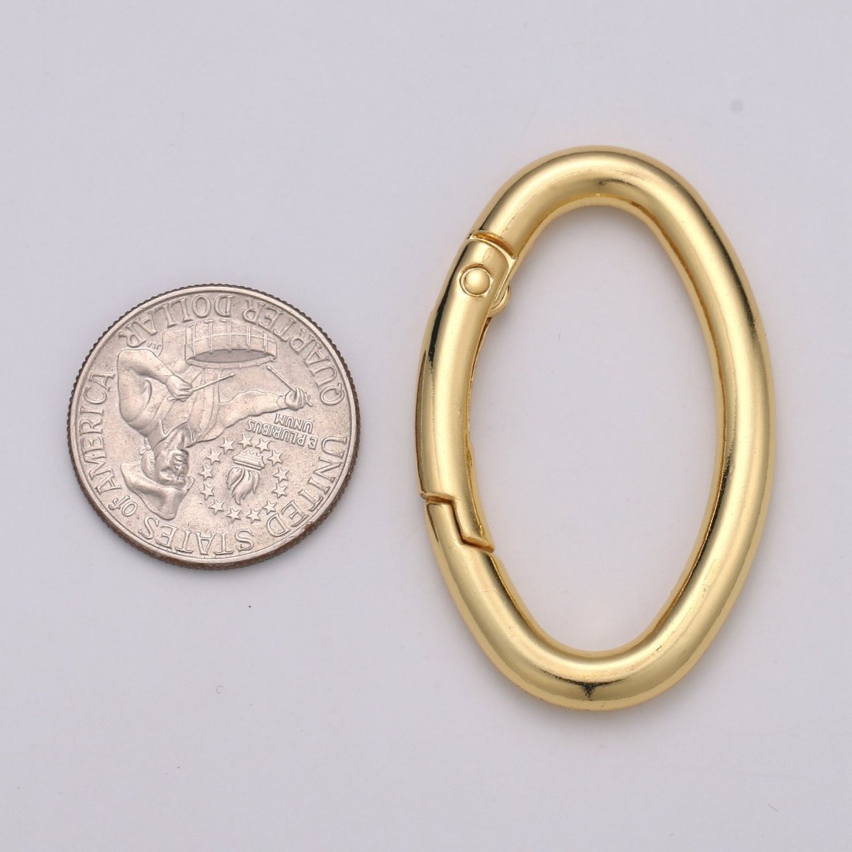 14K Gold Filled 48mm Oval Oblong Push Spring Gate Jewelry Findings in Gold &amp; Silver | L042 L043