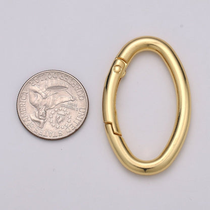 14K Gold Filled 48mm Oval Oblong Push Spring Gate Jewelry Findings in Gold &amp; Silver | L042 L043