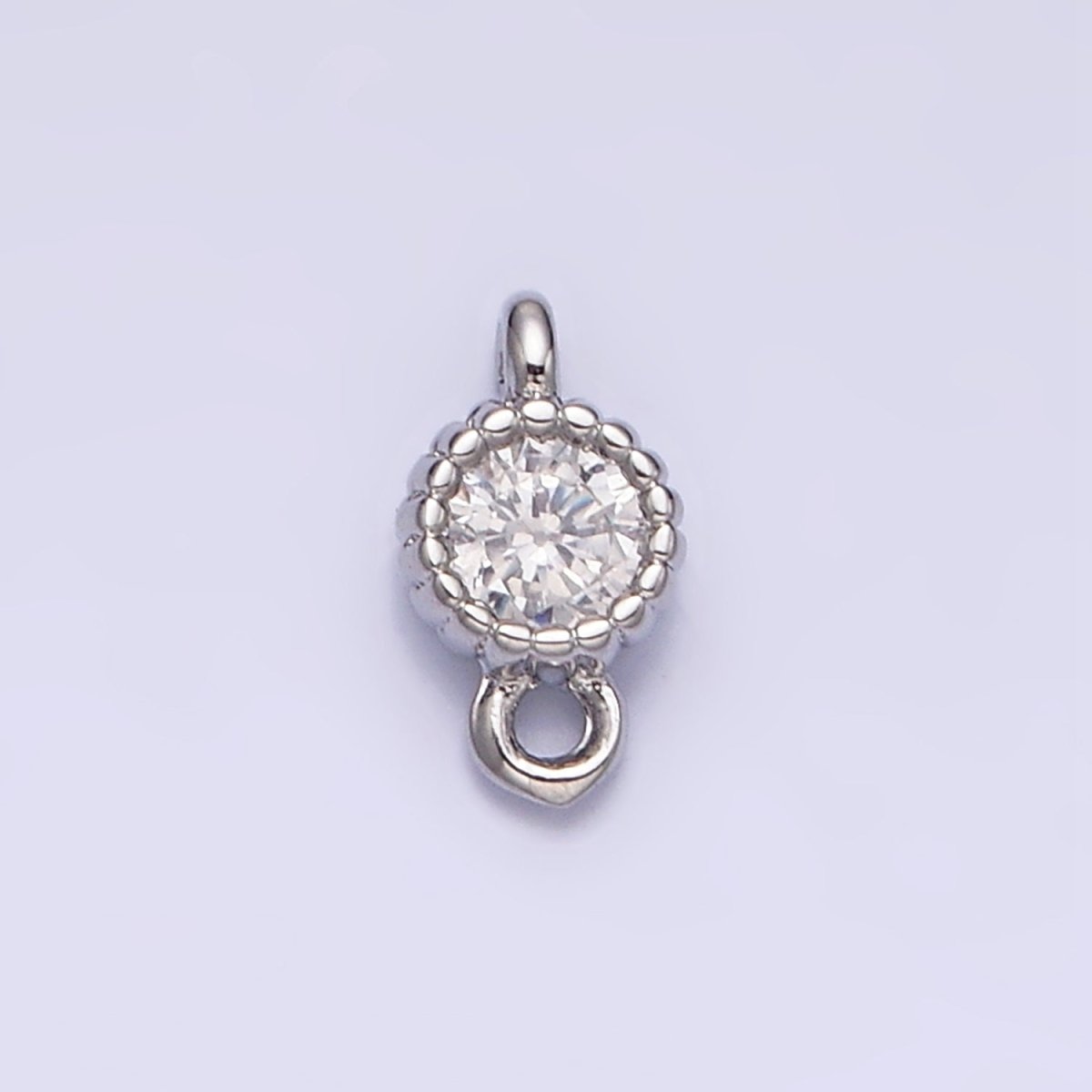 14K Gold Filled 4mm Clear Heart CZ Beaded Connector in Gold &amp; Silver | Y-913