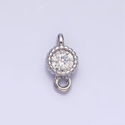14K Gold Filled 4mm Clear Heart CZ Beaded Connector in Gold &amp; Silver | Y-913
