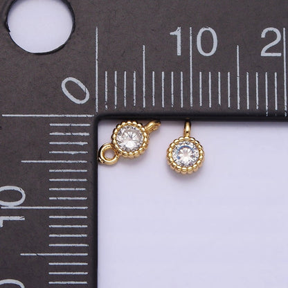 14K Gold Filled 4mm Clear Heart CZ Beaded Connector in Gold &amp; Silver | Y-913
