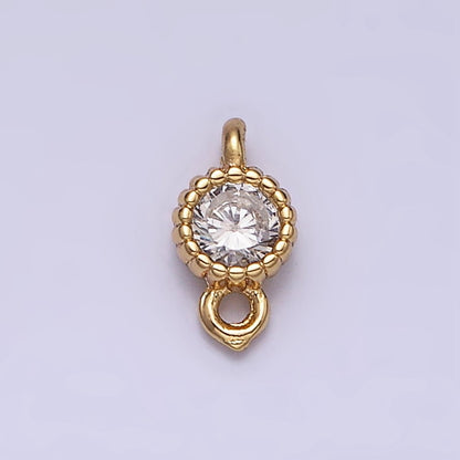 14K Gold Filled 4mm Clear Heart CZ Beaded Connector in Gold &amp; Silver | Y-913