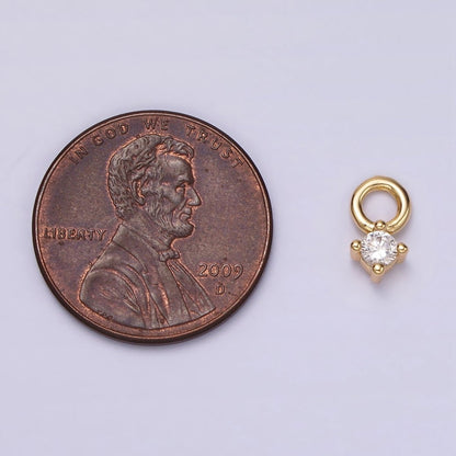 14K Gold Filled 5mm Clear CZ Round Mini Add-On Earring Charm | AG529