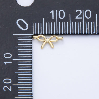 14K Gold Filled 5mm Mini Ribbon Bow Connector | Y173