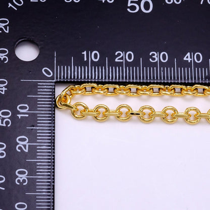 14K Gold Filled 5mm Rolo Edged Cable Unfinished Chain For Jewelry Making | ROLL-1453