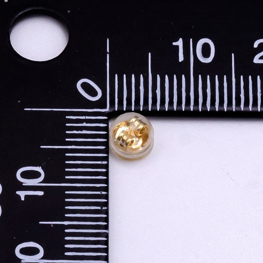 14K Gold Filled 5mm Rubber Backings Earrings Finding Supply Pack in Gold &amp; Silver | Z621 Z622