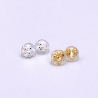 14K Gold Filled 5mm Rubber Backings Earrings Finding Supply Pack in Gold &amp; Silver | Z621 Z622