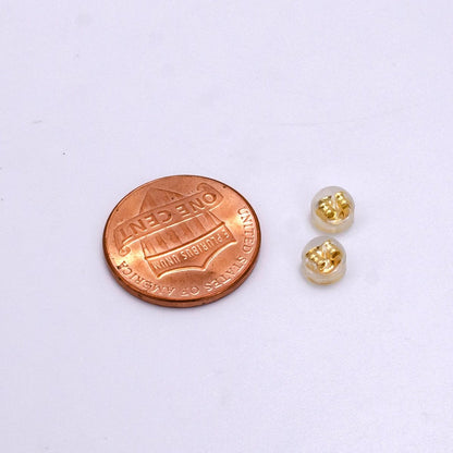 14K Gold Filled 5mm Rubber Backings Earrings Finding Supply Pack in Gold &amp; Silver | Z621 Z622