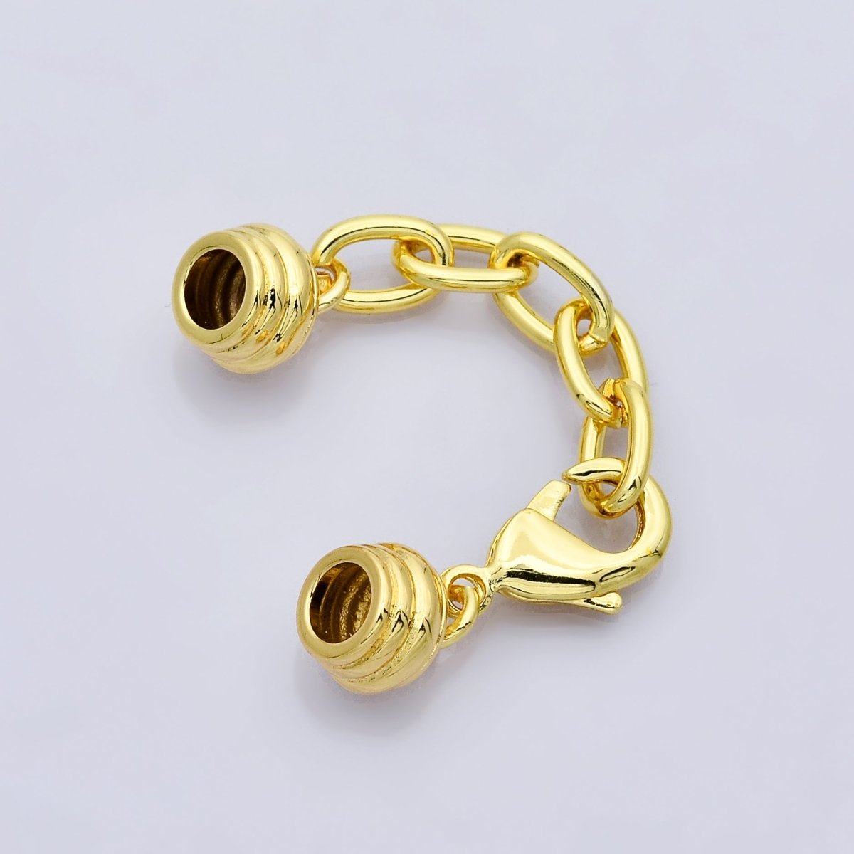 14K Gold Filled 6mm Paracord End Cap Clasps with Lobster and Extender | Z1301