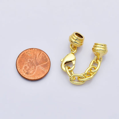 14K Gold Filled 6mm Paracord End Cap Clasps with Lobster and Extender | Z1301