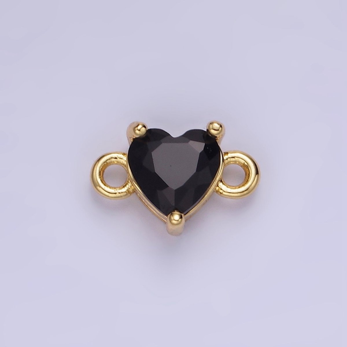 14K Gold Filled 7mm Cubic Zirconia CZ Heart Connector | G314 - G322