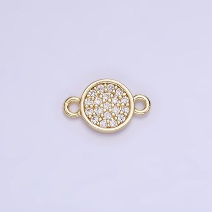 14K Gold Filled 7mm Micro Paved CZ Round Mini Connector | G291