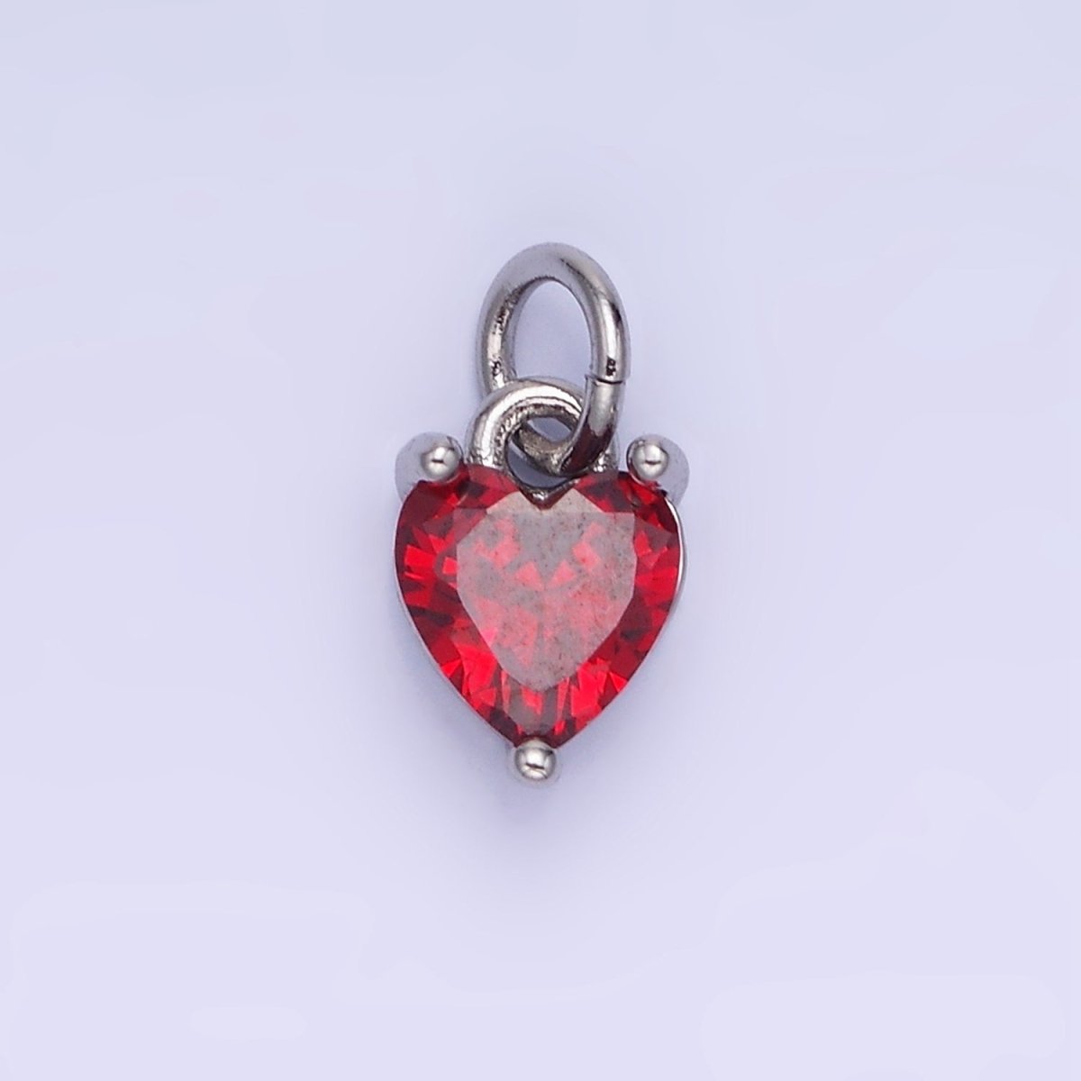 14k Gold Filled 8.7mm CZ Cubic Zirconia Heart Charm in Gold &amp; Silver | W590 - W606