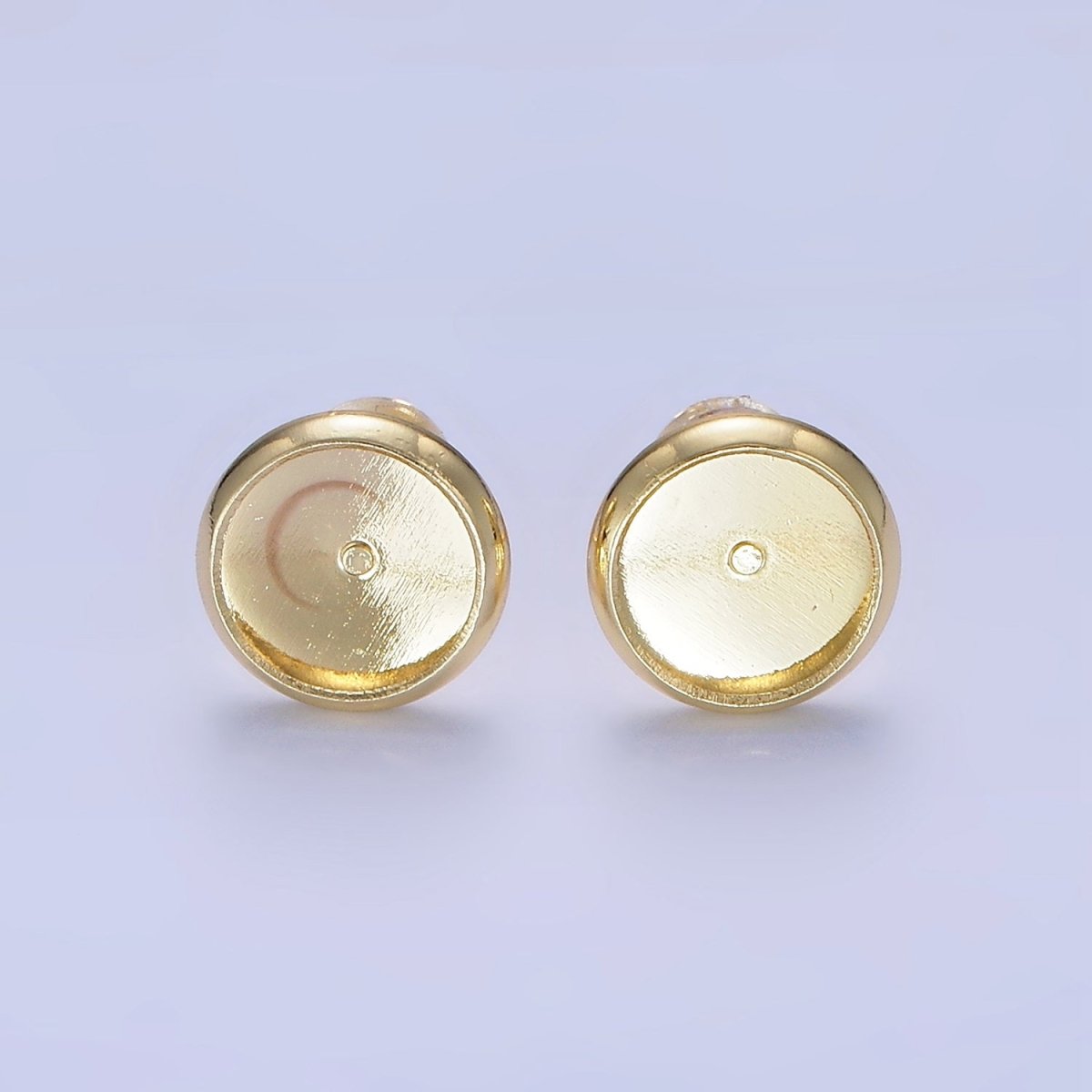 14K Gold Filled 8mm, 10mm Round Minimalist Drill Stud Earrings Findings | Z761 Z763