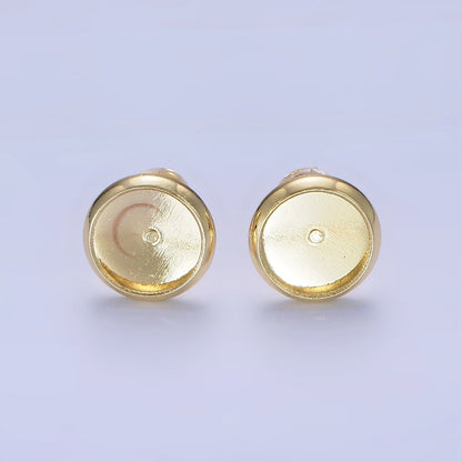 14K Gold Filled 8mm, 10mm Round Minimalist Drill Stud Earrings Findings | Z761 Z763