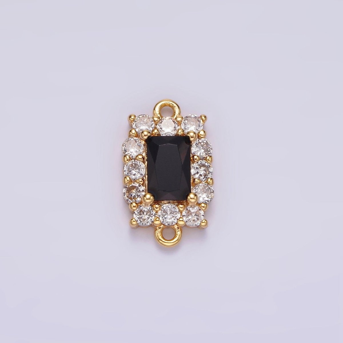 14K Gold Filled 8mm Baguette CZ Micro Paved Birth Month Personalized Connector | G-129 - G-142