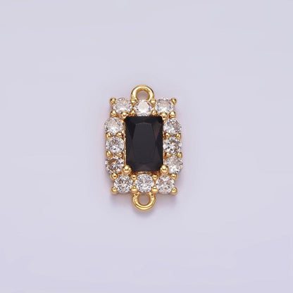 14K Gold Filled 8mm Baguette CZ Micro Paved Birth Month Personalized Connector | G-129 - G-142