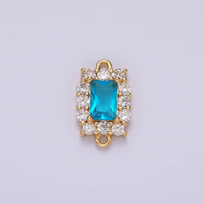 14K Gold Filled 8mm Baguette CZ Micro Paved Birth Month Personalized Connector | G-129 - G-142