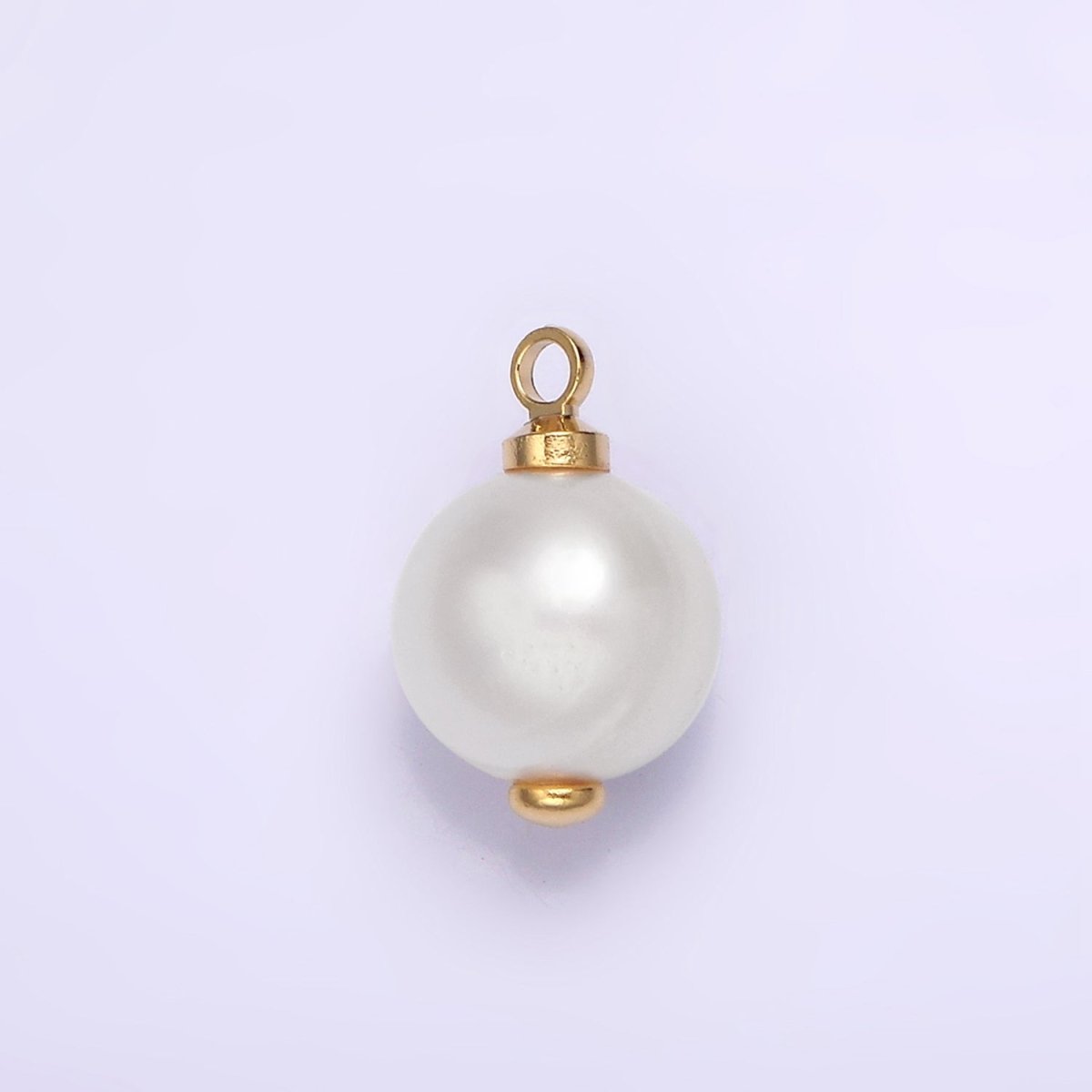 14K Gold Filled 8mm Freshwater Pearl Button Charm &amp; Pendant | P1599 P1610