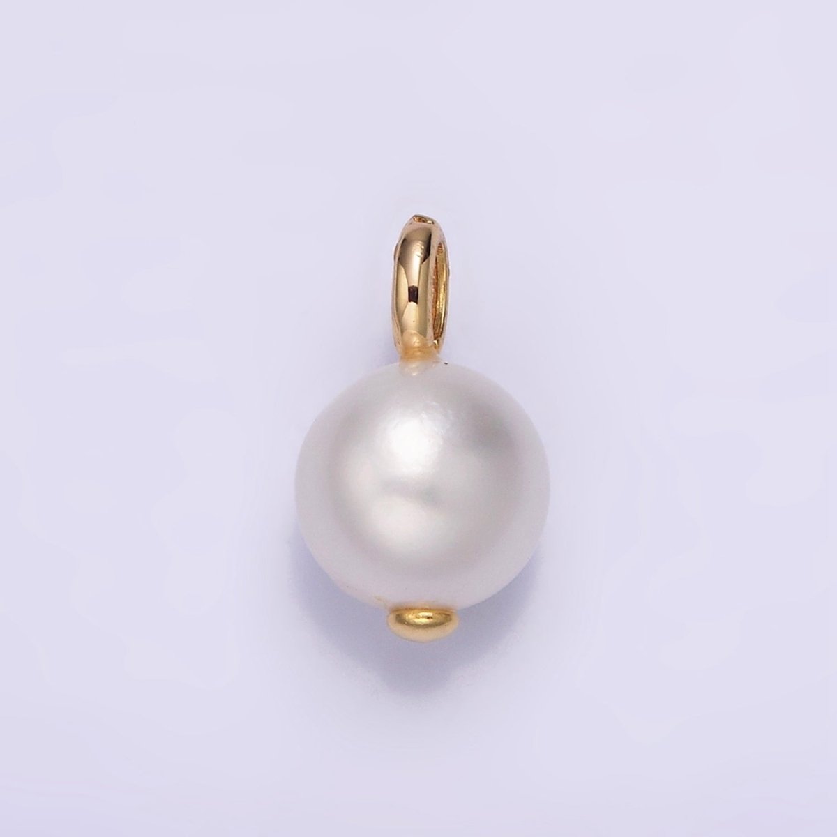 14K Gold Filled 8mm Freshwater Pearl Button Charm &amp; Pendant | P1599 P1610