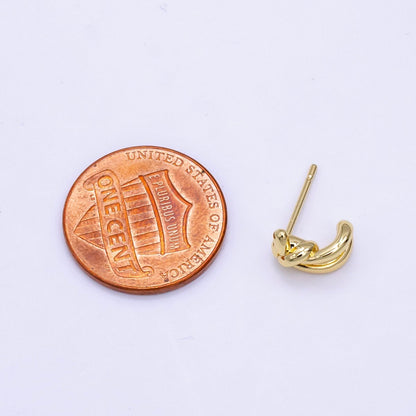 14K Gold Filled 8mm Knot Tied Mini C-Shaped Hoop Earrings | AB1172