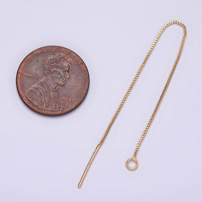 14K Gold Filled 90mm Box Chain Threader Earrings Jewelry Making Findings Supply | Z-505