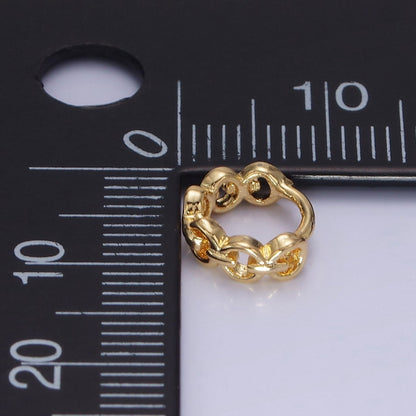 14K Gold Filled 9mm Cable Link Cartilage Huggie Earrings in Gold &amp; Silver | AB1252 AB1253